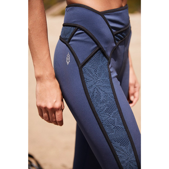 Free People Movement Leggings Small Blue Beyond High Rise Workout - Picture 7 of 16